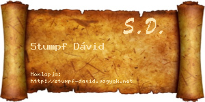 Stumpf Dávid névjegykártya
