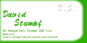 david stumpf business card
